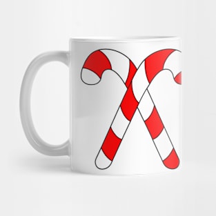 RED Striped Christmas Candy Canes Mug